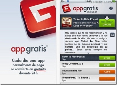 Descarga una aplicacion de pago, Gratis en oferta por un dia con “AppGratis”