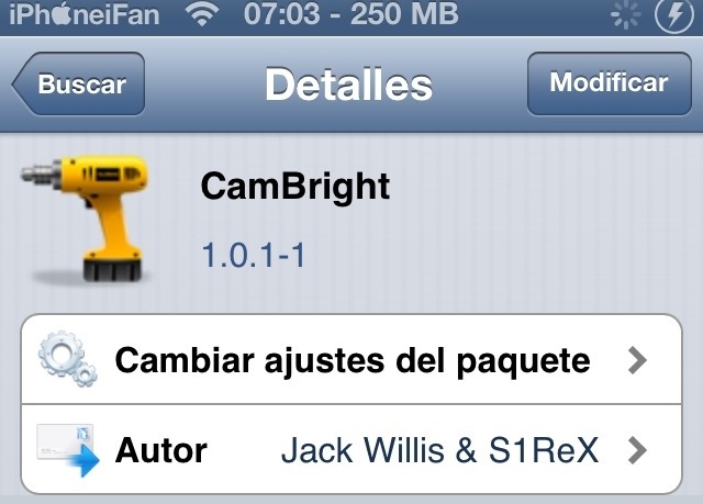 CamBright: mejora la pantalla al hacer fotos en los iPhone (cydia)