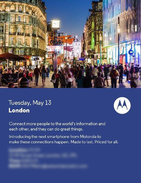 Motorola dará a conocer su próximo teléfono inteligente el 13 de mayo