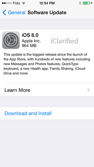 iOS 8 ya está disponible por OTA para todos los iDispositivos compatibles