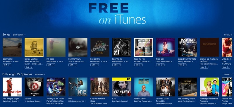 Apple lanza “gratis en itunes” sección con descargas gratuitas de TV y música