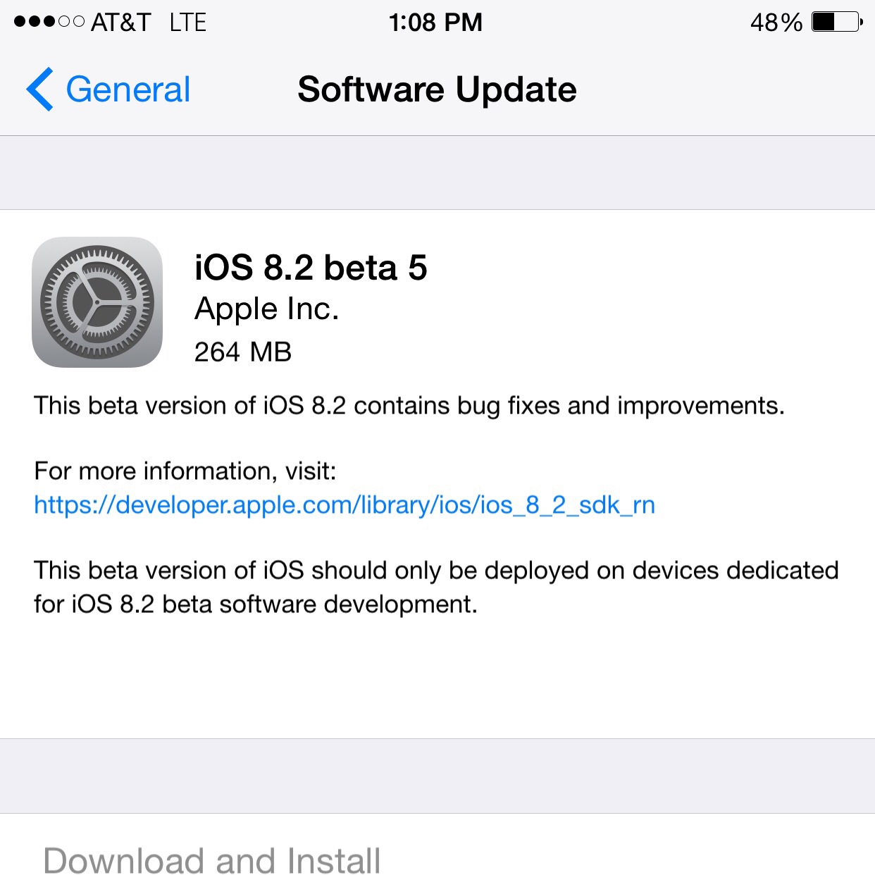 Apple libera el iOS 8.2 beta 5 para desarrolladores